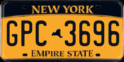 NY license plate GPC3696