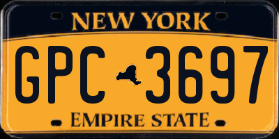 NY license plate GPC3697
