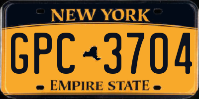 NY license plate GPC3704
