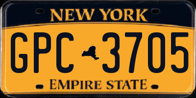 NY license plate GPC3705