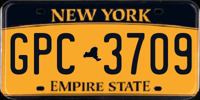 NY license plate GPC3709