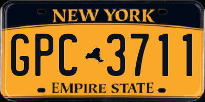 NY license plate GPC3711