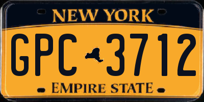 NY license plate GPC3712