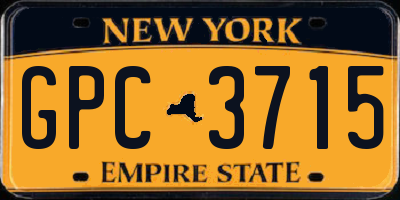 NY license plate GPC3715