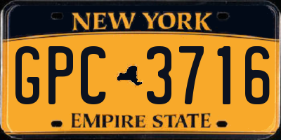 NY license plate GPC3716