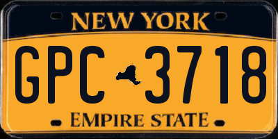 NY license plate GPC3718