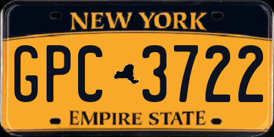 NY license plate GPC3722