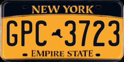 NY license plate GPC3723