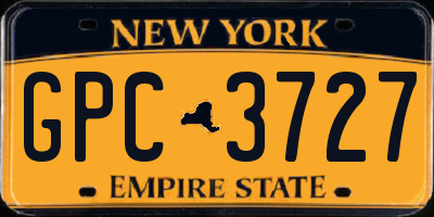 NY license plate GPC3727