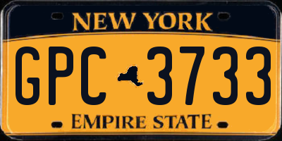 NY license plate GPC3733