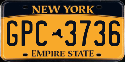 NY license plate GPC3736