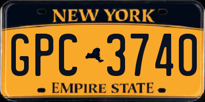 NY license plate GPC3740