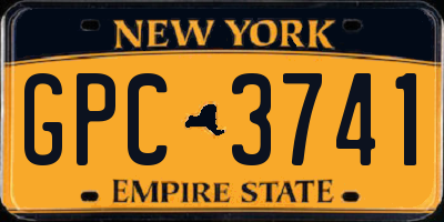 NY license plate GPC3741
