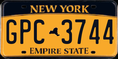 NY license plate GPC3744