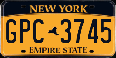 NY license plate GPC3745