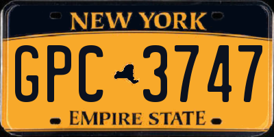 NY license plate GPC3747