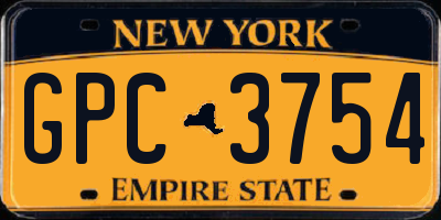 NY license plate GPC3754