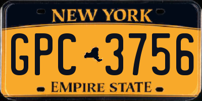 NY license plate GPC3756