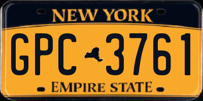 NY license plate GPC3761