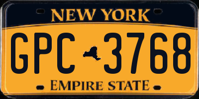 NY license plate GPC3768