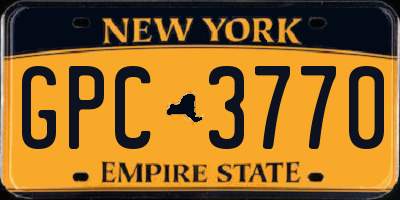 NY license plate GPC3770