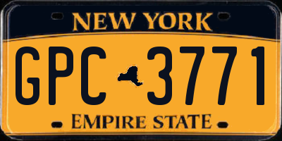 NY license plate GPC3771