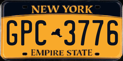NY license plate GPC3776
