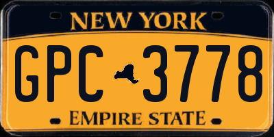 NY license plate GPC3778