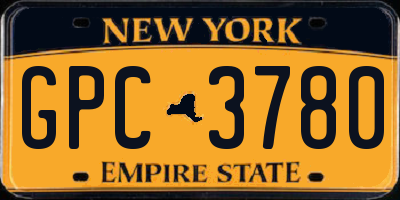 NY license plate GPC3780