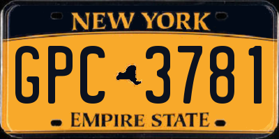 NY license plate GPC3781