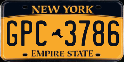NY license plate GPC3786
