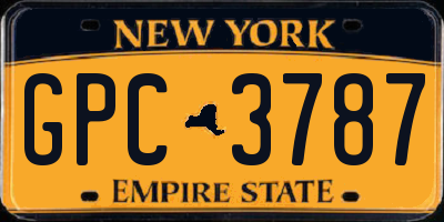 NY license plate GPC3787