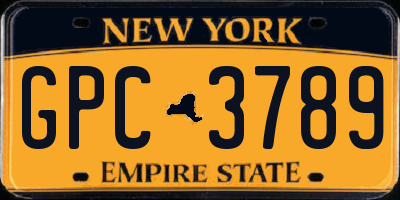 NY license plate GPC3789
