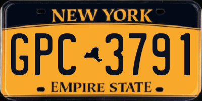 NY license plate GPC3791