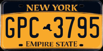 NY license plate GPC3795