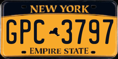 NY license plate GPC3797