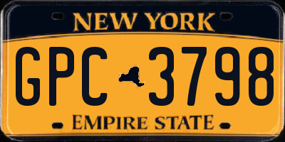 NY license plate GPC3798