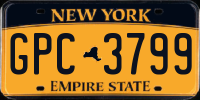 NY license plate GPC3799