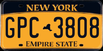 NY license plate GPC3808