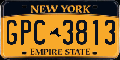NY license plate GPC3813