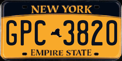 NY license plate GPC3820