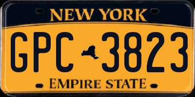 NY license plate GPC3823