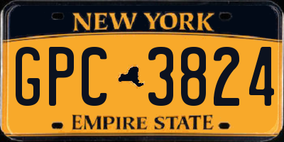 NY license plate GPC3824