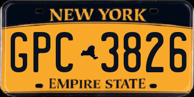 NY license plate GPC3826
