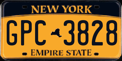 NY license plate GPC3828