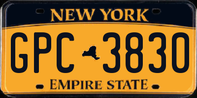 NY license plate GPC3830