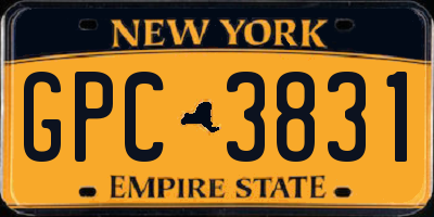 NY license plate GPC3831