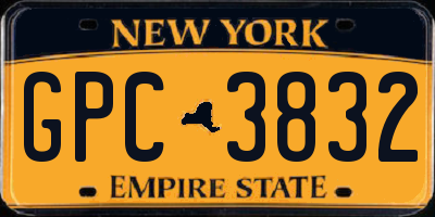 NY license plate GPC3832
