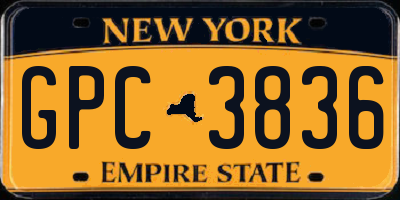 NY license plate GPC3836