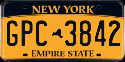 NY license plate GPC3842